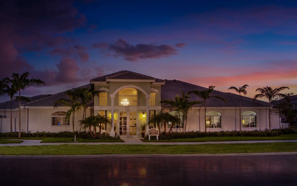 Clubhouse-exterior-at-dusk